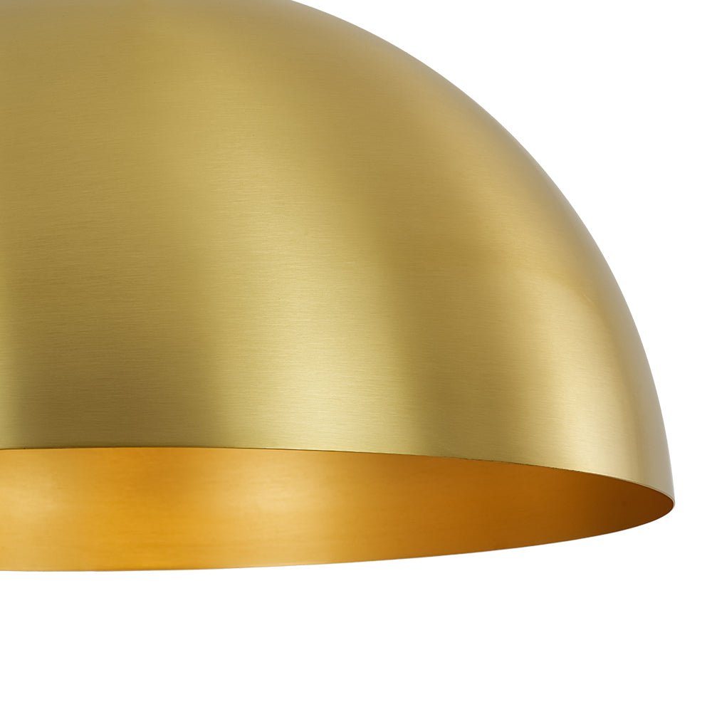Lámpara colgante de cúpula dorada, diseño industrial. Perfecta para techo y decoración moderna.