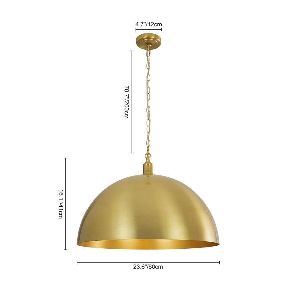 Lámpara colgante industrial con cúpula dorada. Ideal para un toque moderno en la decoración de tu hogar.