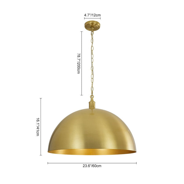 Lámpara colgante industrial con cúpula dorada. Ideal para un toque moderno en la decoración de tu hogar.