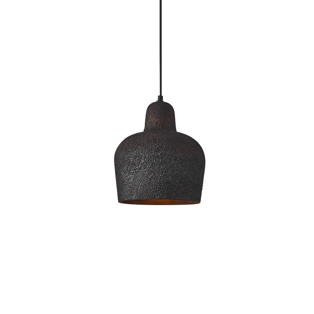 Lámpara colgante de campana japonesa, metal negro. Estilo vintage para comedor, dormitorio o sala de estar.