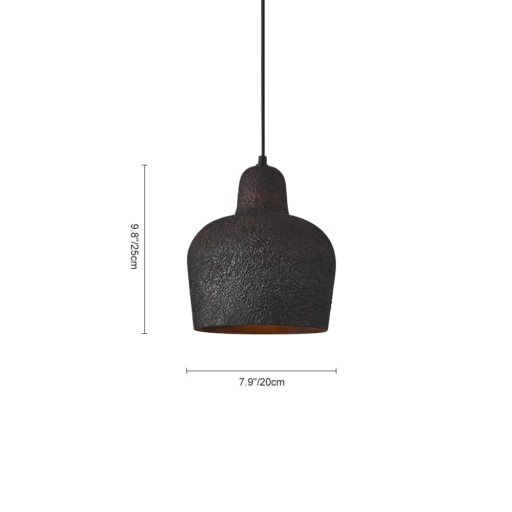 Lámpara colgante japonesa de campana. Perfecta para mesa de comedor, aporta iluminación interior cálida.