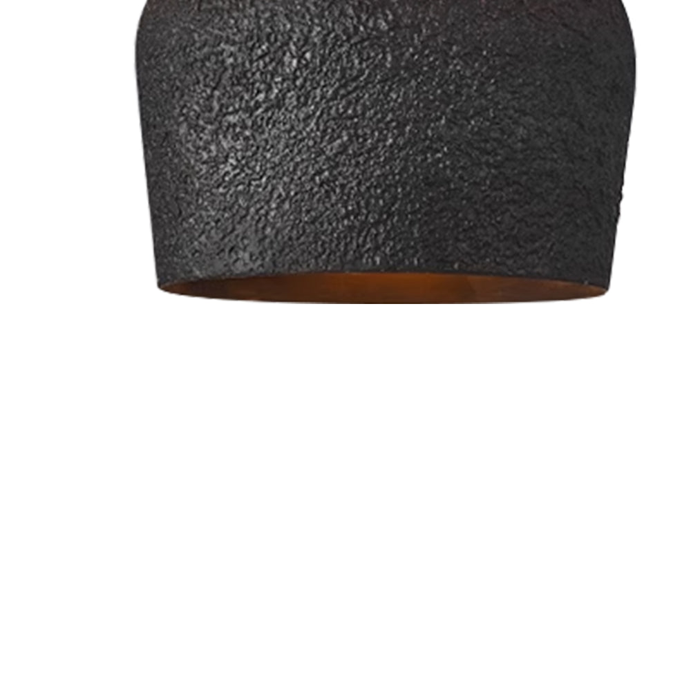 Lámpara colgante estilo wabi sabi, campana japonesa. Metal oxidado, iluminación elegante para dormitorio.