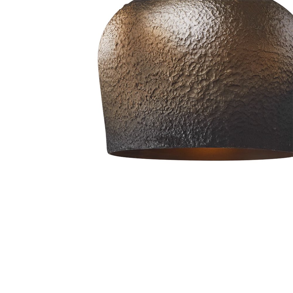 Lámpara colgante de metal negro tipo campana, estilo vintage japonés. Ideal para iluminación en dormitorio.