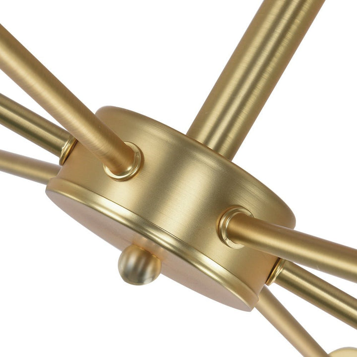 Lámpara de techo Sputnik para dormitorio, 6 luces con estilo Mid-Century Moderno.