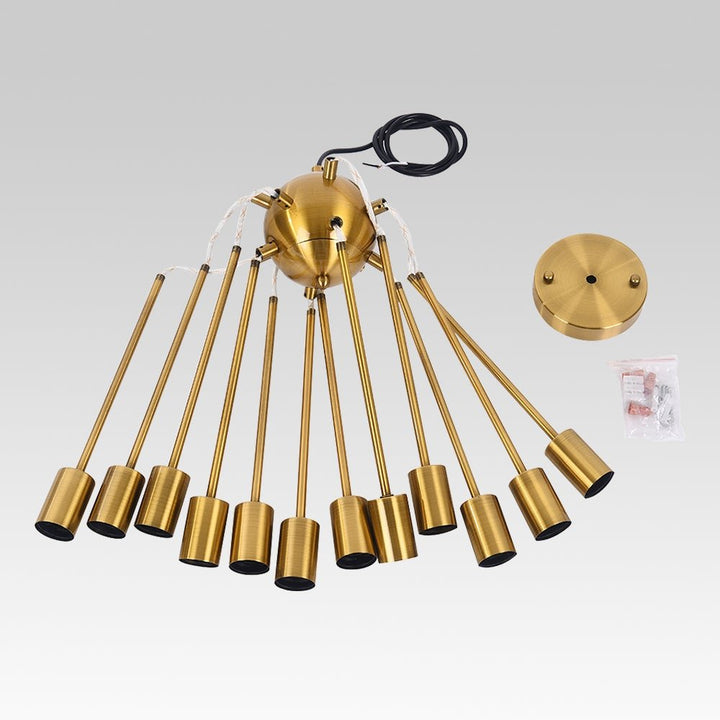 Candelabro Sputnik de 12 luces, estético y funcional, para una iluminación decorativa única.