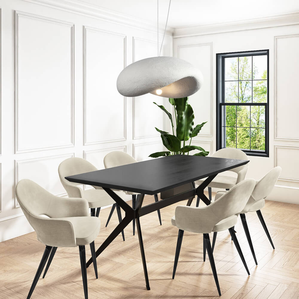 Lámpara colgante nube hecha a mano, estilo minimalista, de poliestireno, perfecta para interiores modernos.
