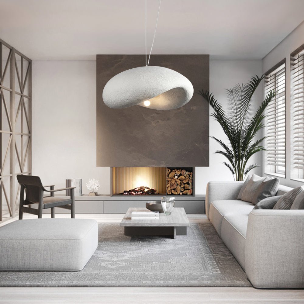 Iluminación de techo moderna: lámpara nube colgante de poliestireno, ideal para decoración de hogar.