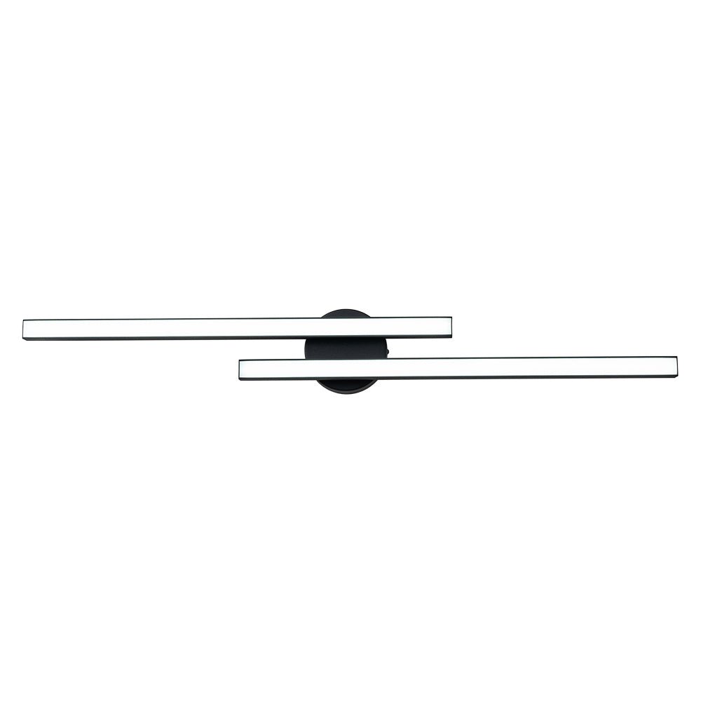 Lámpara de techo LED minimalista en un comedor. Dos luces, estilo moderno para una iluminación funcional.