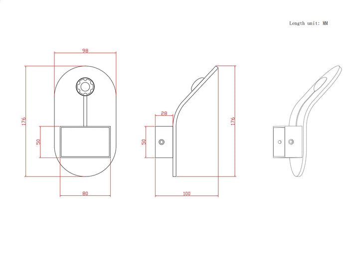 Aplique LED para pared, curvado, elegante y funcional, mejora la decoración del hogar.