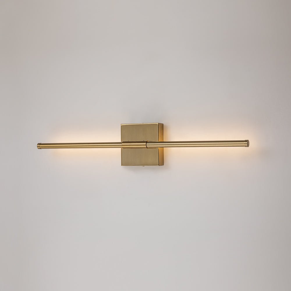 Iluminación de pared lineal LED, diseño limpio y minimalista para interiores.
