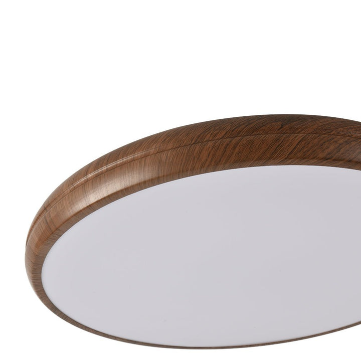 Lámpara de techo LED circular con acabado madera, perfecta para un toque escandinavo.