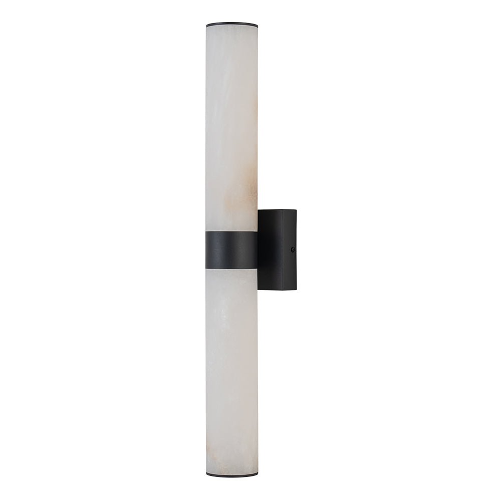 Lámpara de pared LED cilíndrica de mármol negro, aplique moderno para cualquier interior.