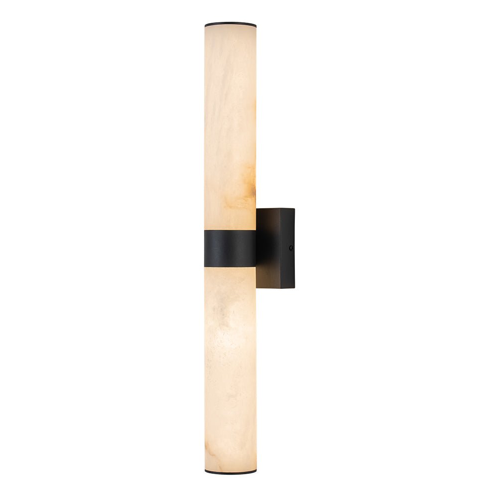 Aplique LED de mármol negro moderno para baño, iluminación decorativa de pared.