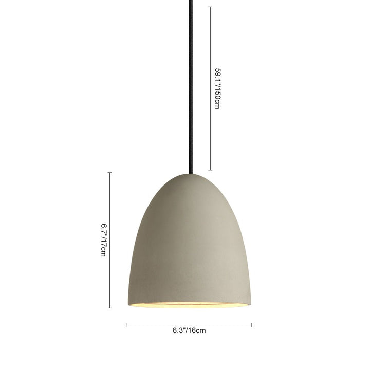 Colgante de techo de cemento, luminaria individual con diseño moderno y geométrico, para espacios actuales.