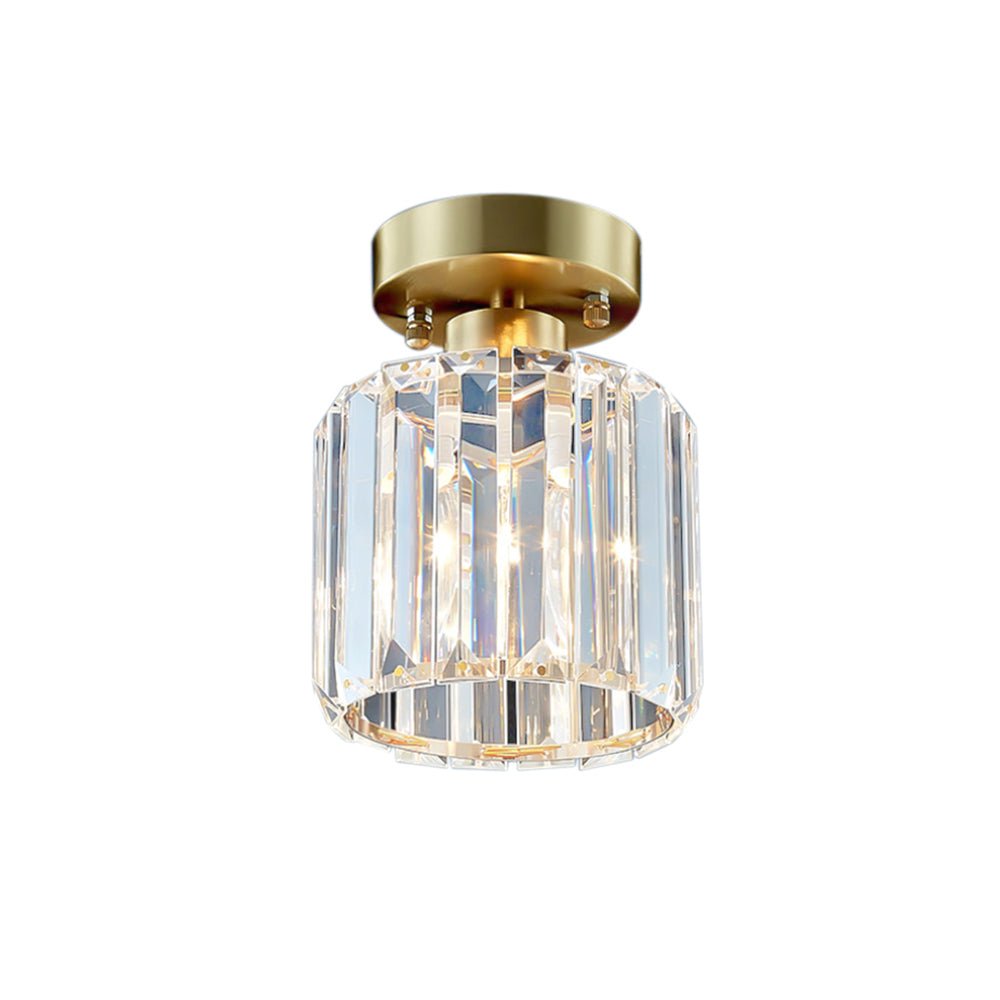 Lámpara de techo semi-empotrada con cristal. Diseño moderno y elegante, perfecta para iluminación decorativa en salón.