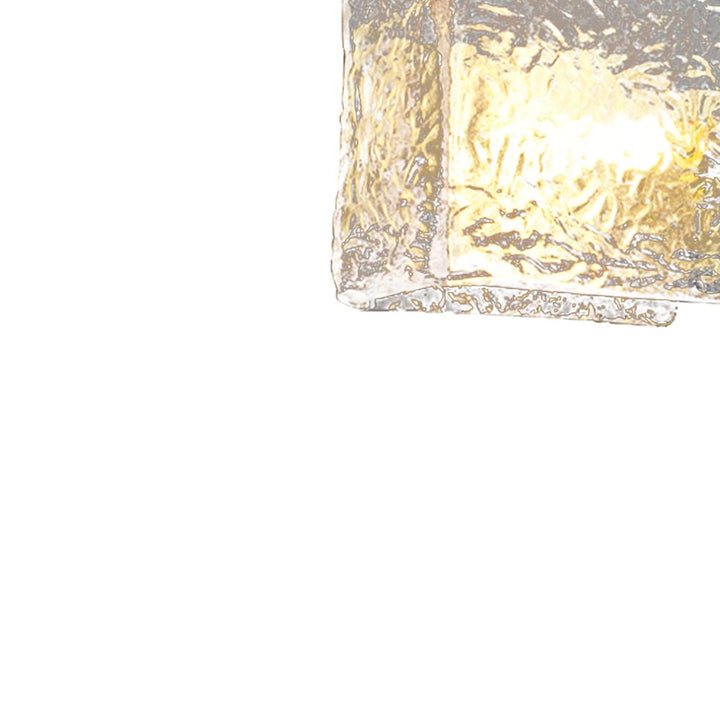 Lámpara de pared rectangular de vidrio texturizado con efecto ondas de agua. Estilo moderno, latón, 1 luz para el hogar.