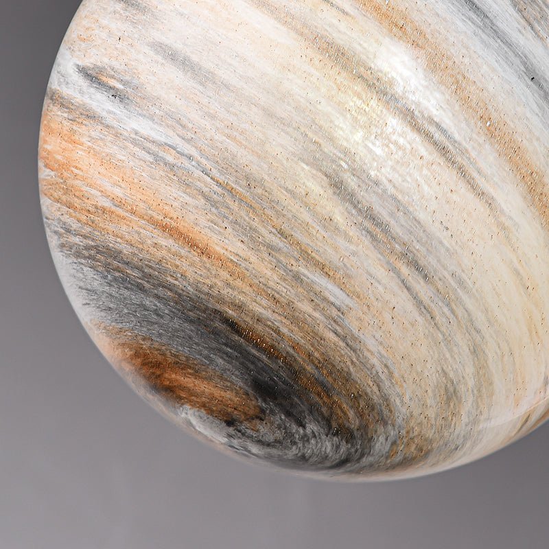 Lámpara colgante Saturno de vidrio esférico. Diseño minimalista con 1 luz para decoración del hogar.