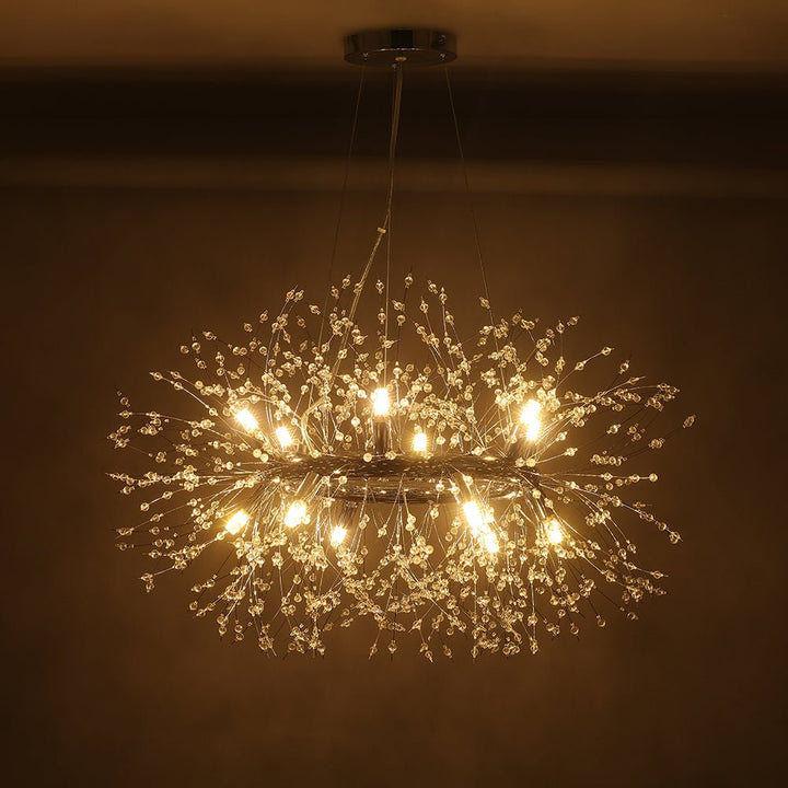 Lámpara colgante de cristal moderno. Diseño Diente de León para comedor o dormitorio.