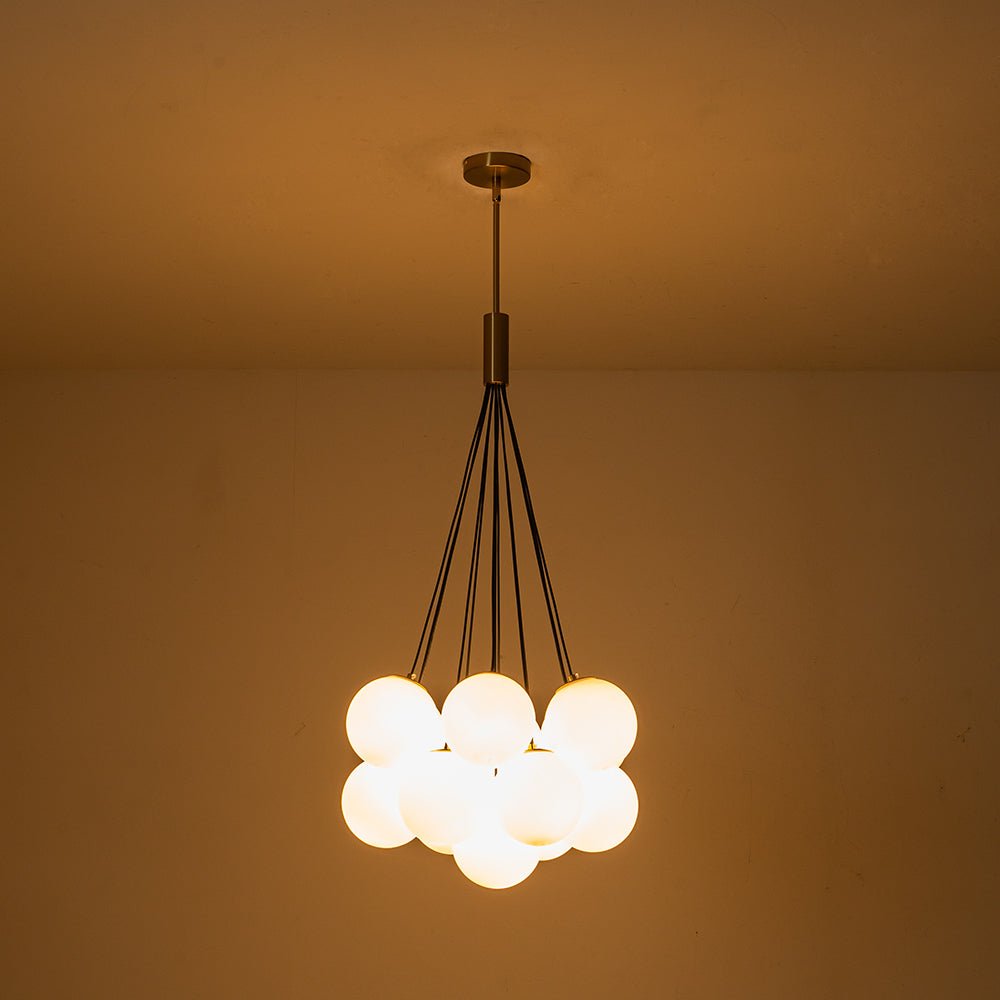 Lámpara de techo elegante, 13 luces con diseño de burbuja para un estilo chic.