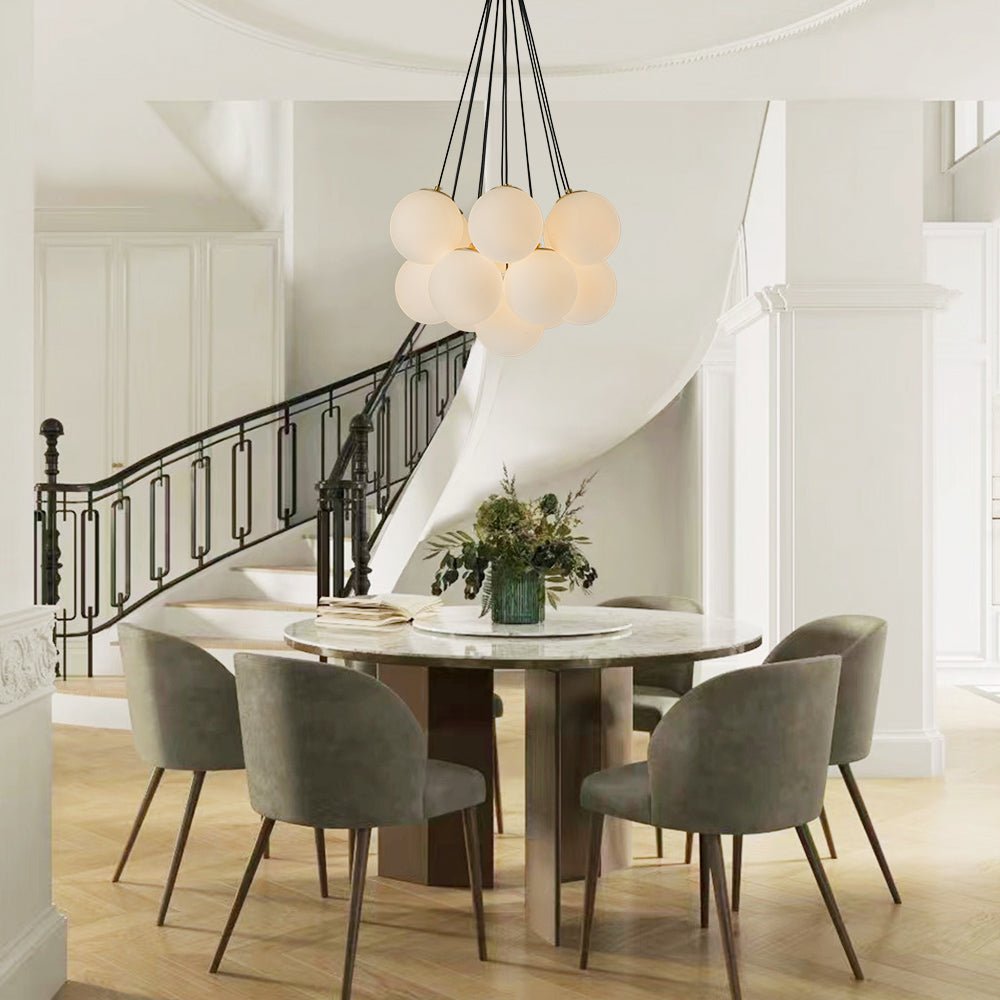 Diseño de candelabro burbuja, 13 luces para un toque moderno en tu espacio.