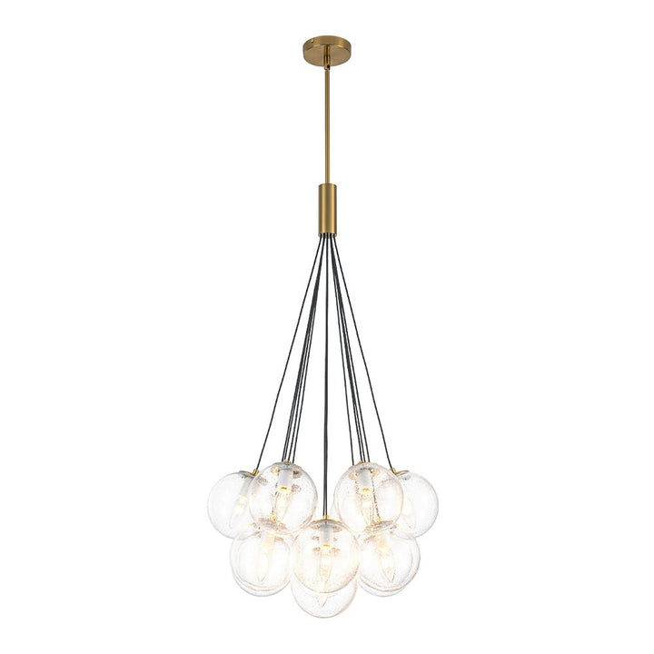 Candelabro de diseño burbuja con 13 focos, perfecto para salón o comedor.