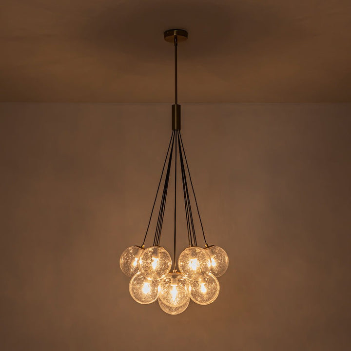 Candelabro moderno de 13 luces, esferas de burbuja para decoración de interiores.