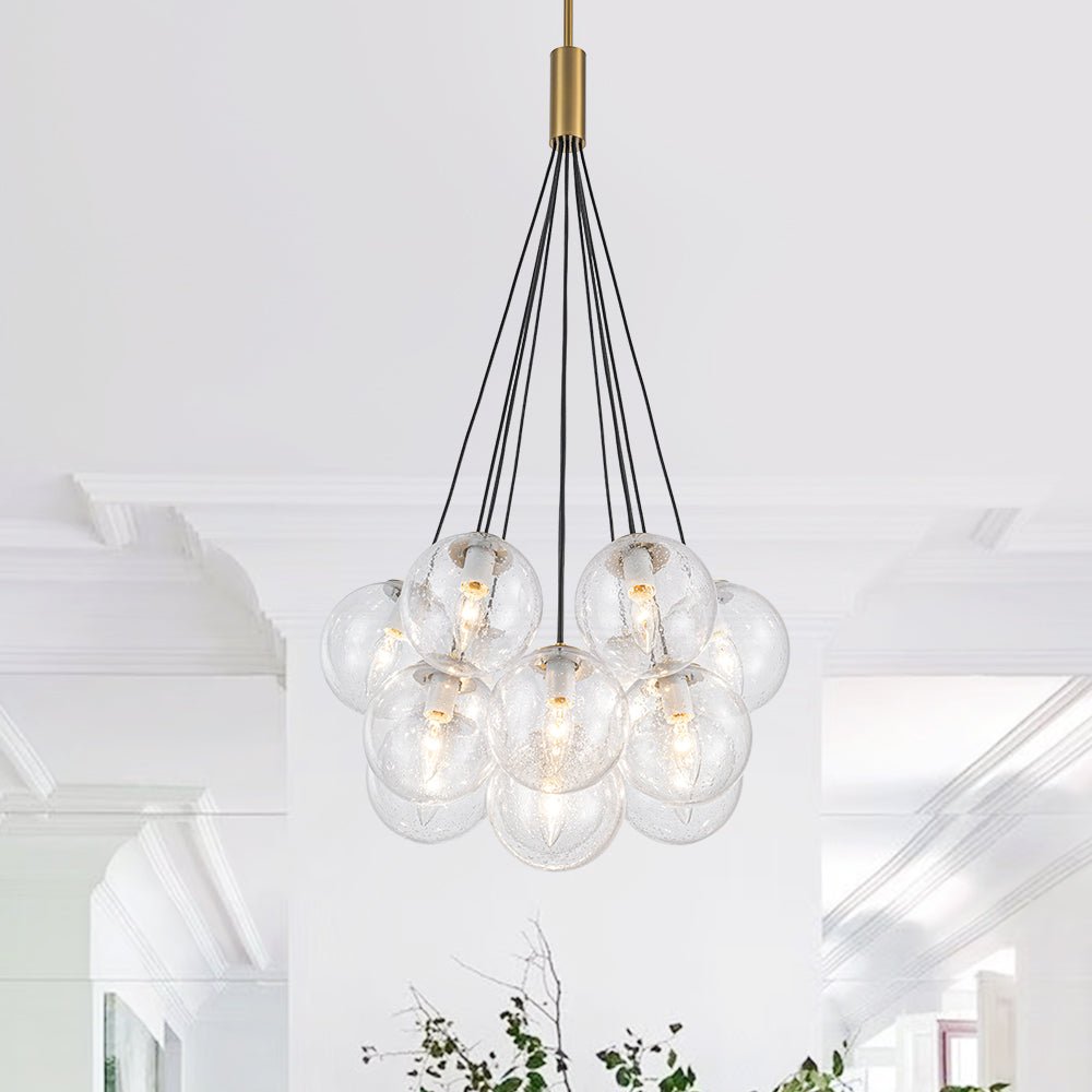 Iluminación moderna de 13 luces, candelabro de burbujas para un ambiente sofisticado.