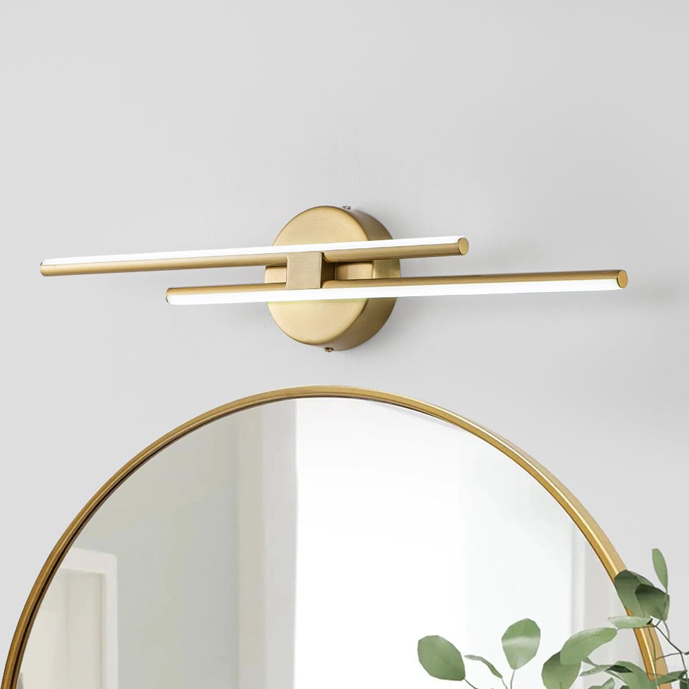 Lámpara LED lineal moderna para espejo de baño. Aplique de pared con luz fría y diseño elegante.