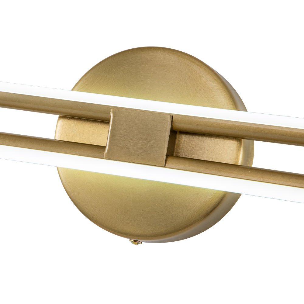 Lámpara lineal LED de pared. Iluminación de espejo de baño moderna con diseño de rayas y luz fría.