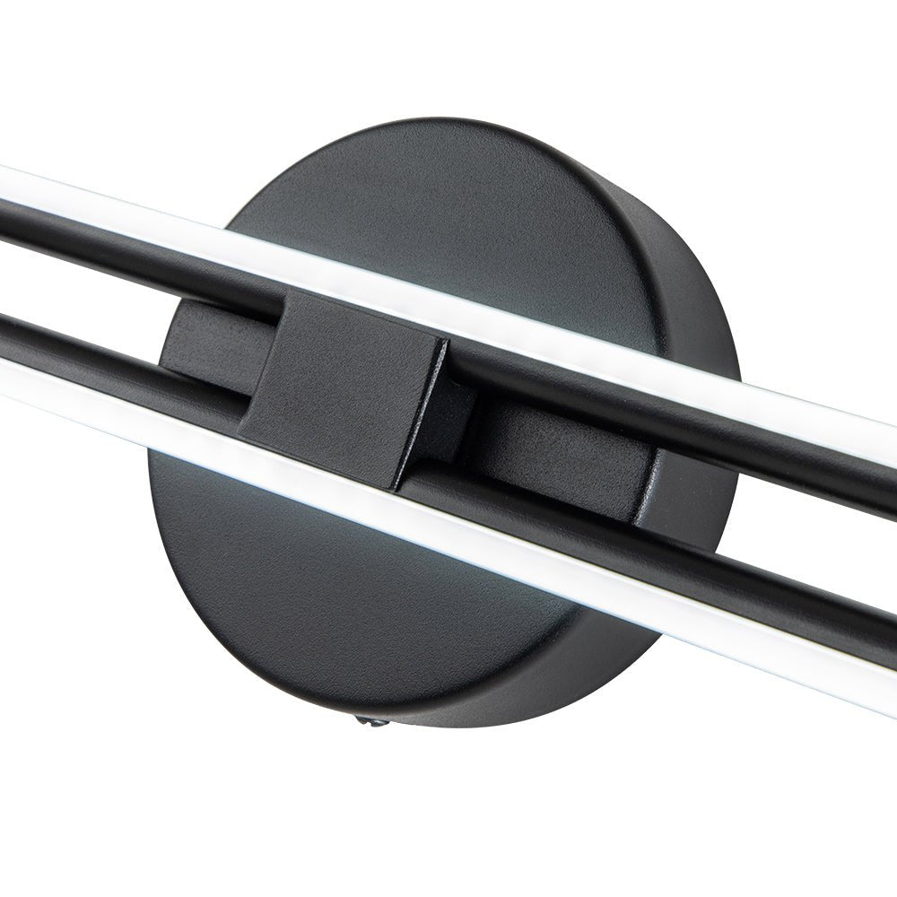 Lámpara de baño LED, diseño lineal y moderno. Iluminación de espejo con rayas y luz fría.