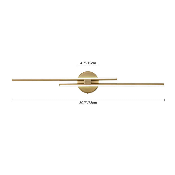 Barra de luz LED lineal moderna, ideal para iluminación de pared de baño con luz cálida.