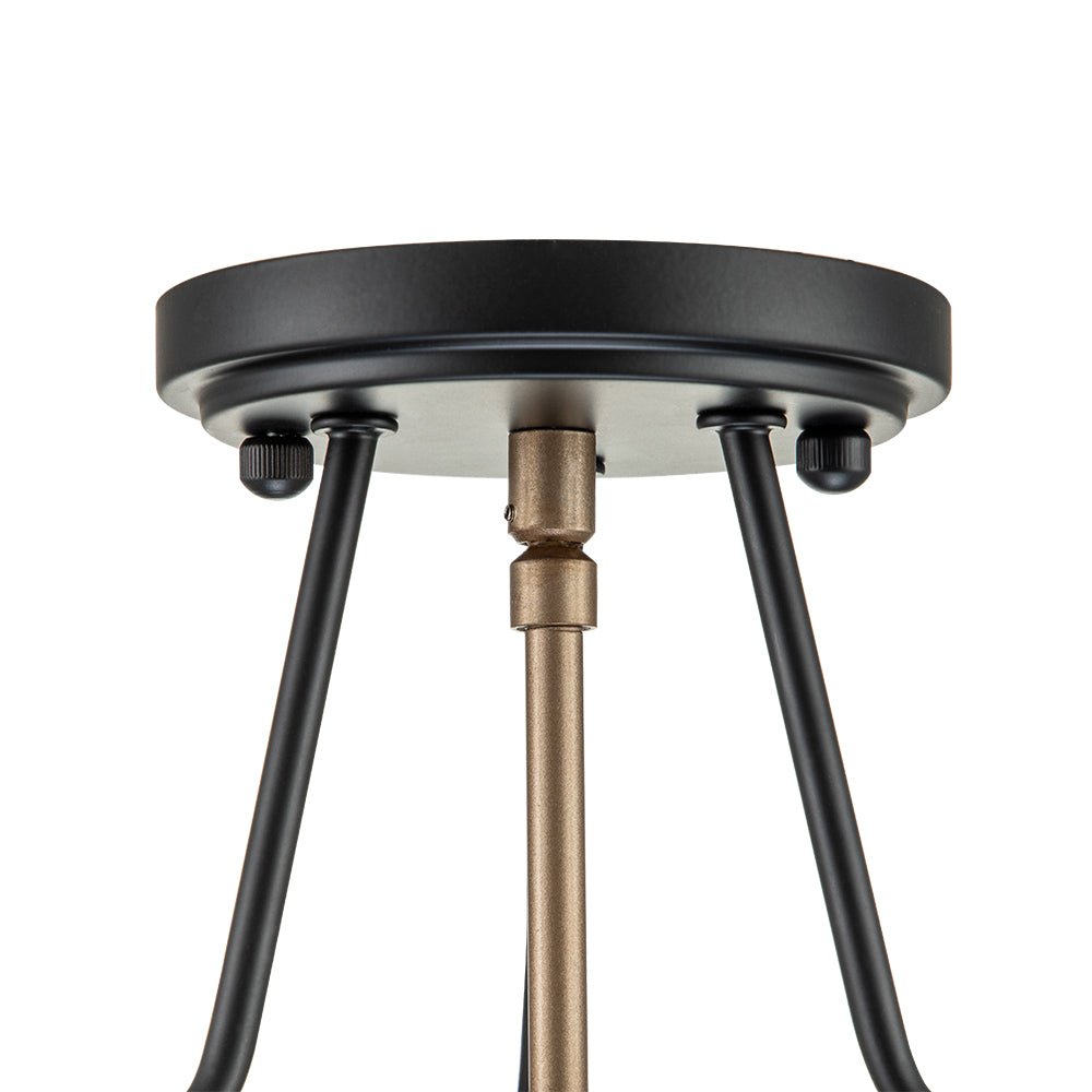 Lámpara de techo de 3 luces, semienrasada. Estilo tambor con vidrio, ideal para iluminación moderna.