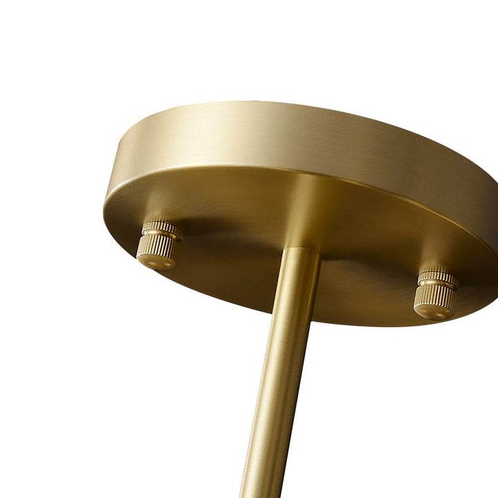 Candelabro moderno brillante de 6 luces, diseño de tambor con vidrio ondulado para una iluminación cálida.