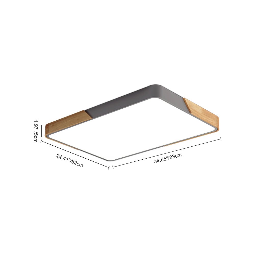 Luz de techo empotrada LED rectangular moderna regulable. Con led integrado y control remoto para fácil manejo.