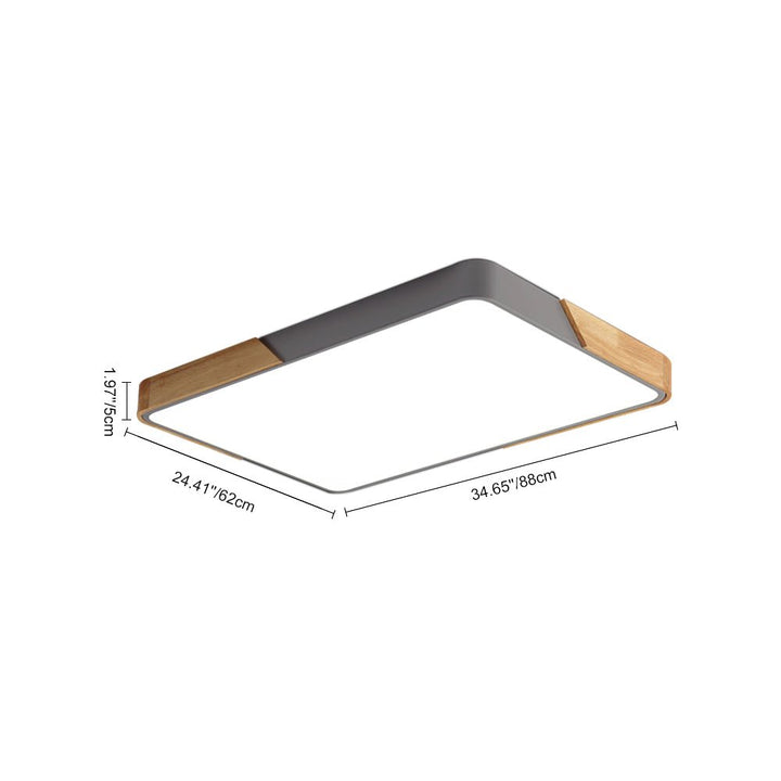 Luz de techo empotrada LED rectangular moderna regulable. Con led integrado y control remoto para fácil manejo.
