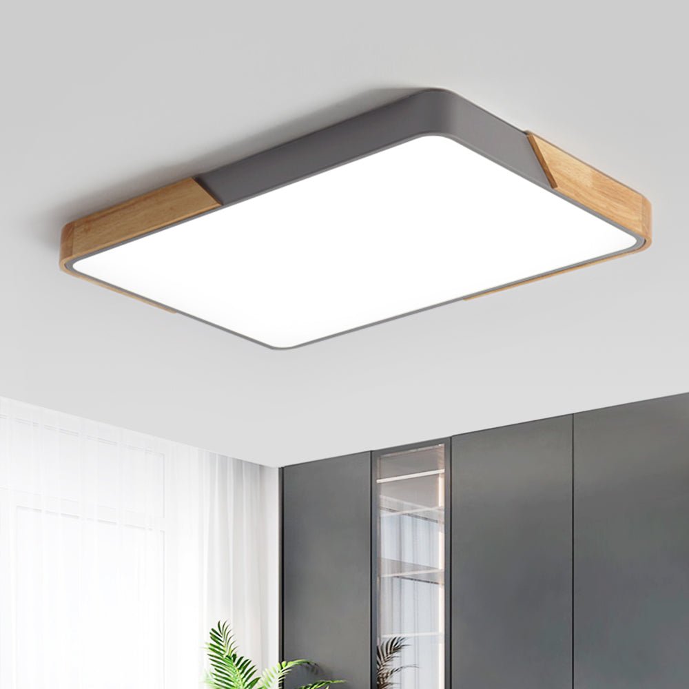 Lámpara de techo LED rectangular con luz regulable integrada. Diseño moderno, eficiencia energética para tu hogar.