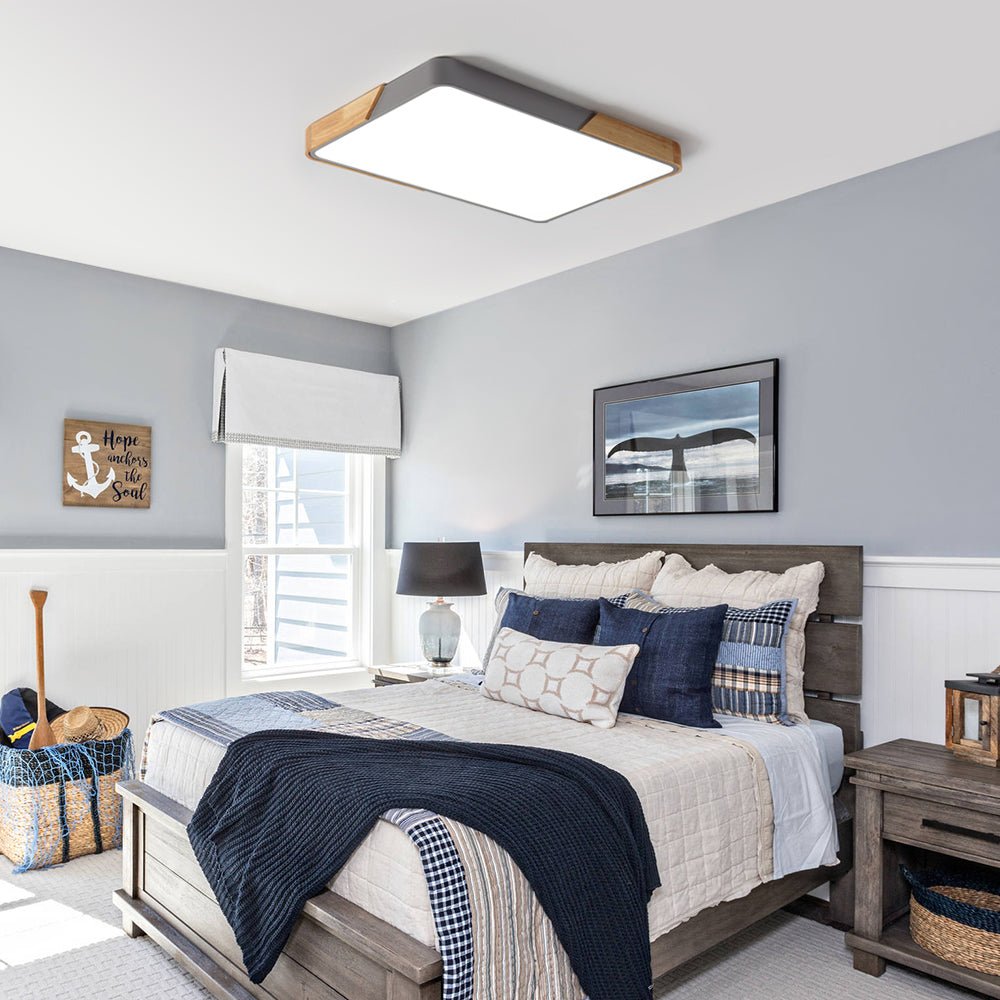 Elegante luz de techo LED rectangular, diseño moderno y regulable. Iluminación sofisticada para tu interior.