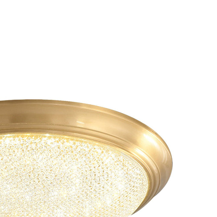 Lámpara LED regulable tricolor, diseño empotrado dorado, perfecta para techos modernos.