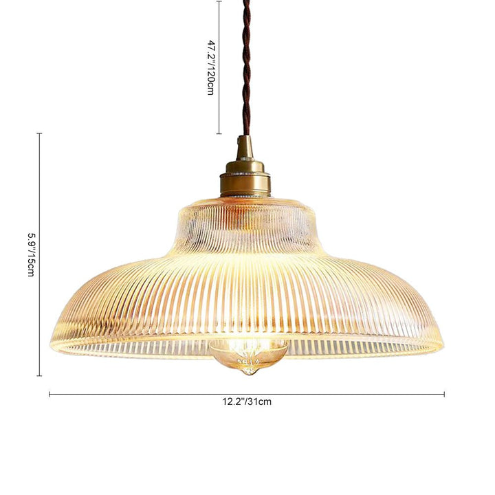 Lámpara colgante granja moderna, cúpula ribeteada. Iluminación y decoración para cocina y comedor.