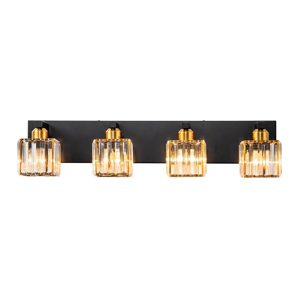 Luz de pared acentuada con cristal cuadrado. Estilo moderno y glamour, perfecta para tocador.