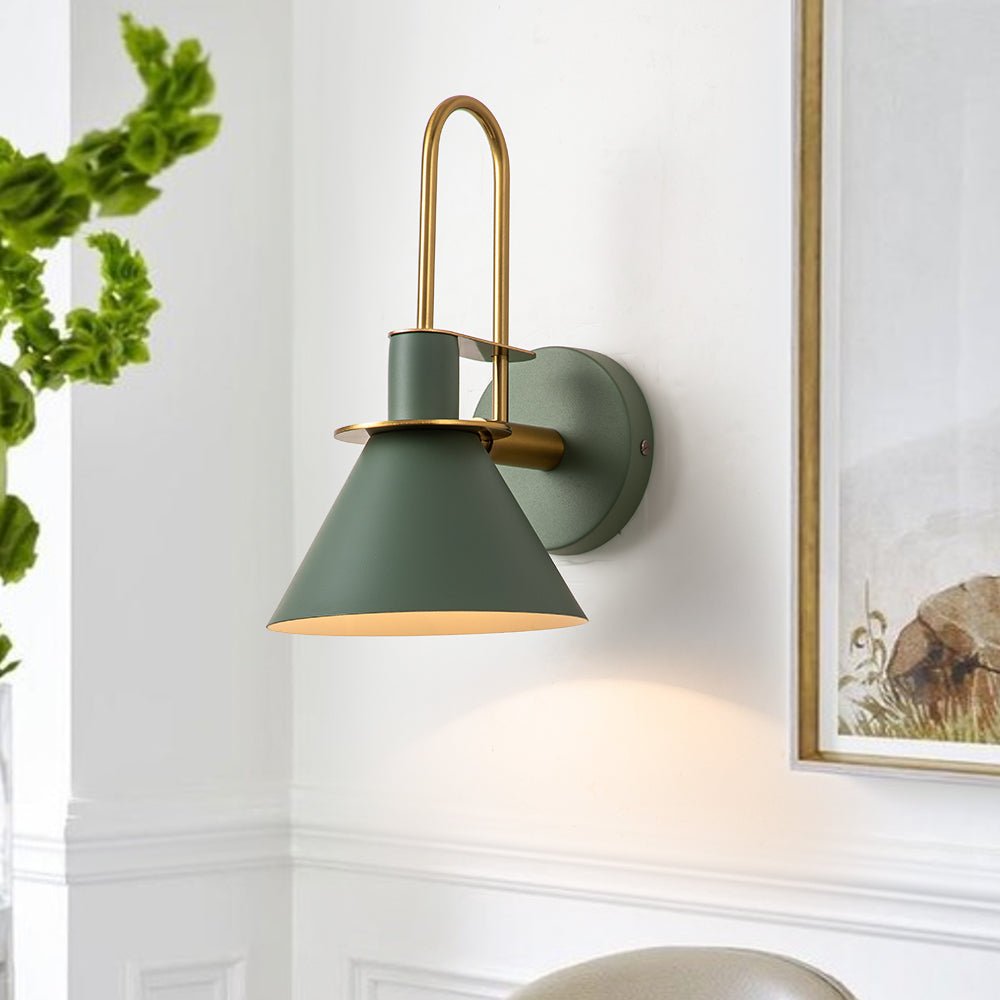 Luz de pared cono moderna para sala de estar, iluminación de acento minimalista y elegante.