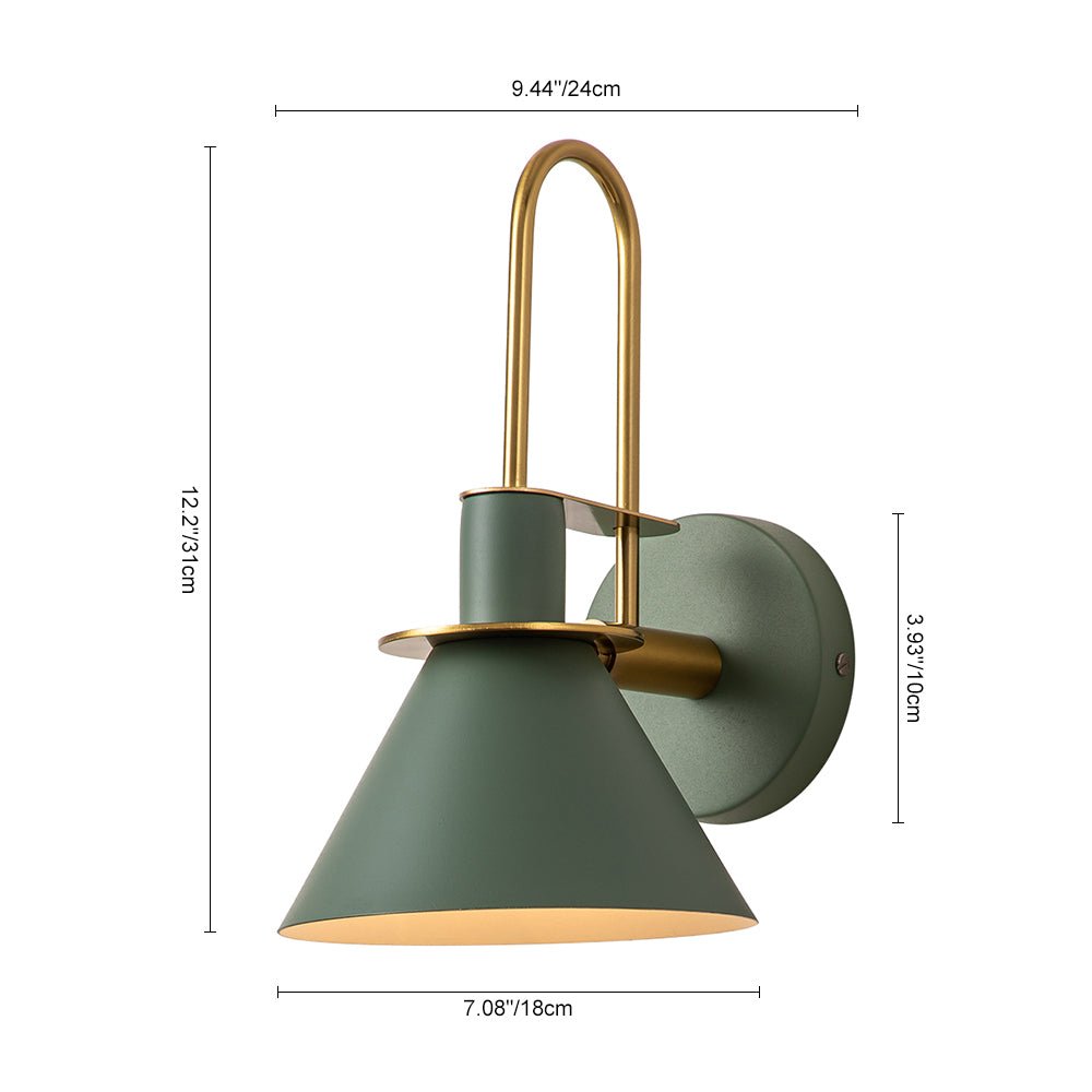 Aplique de pared regulable y cónico, diseño moderno para iluminación de acento en casa.