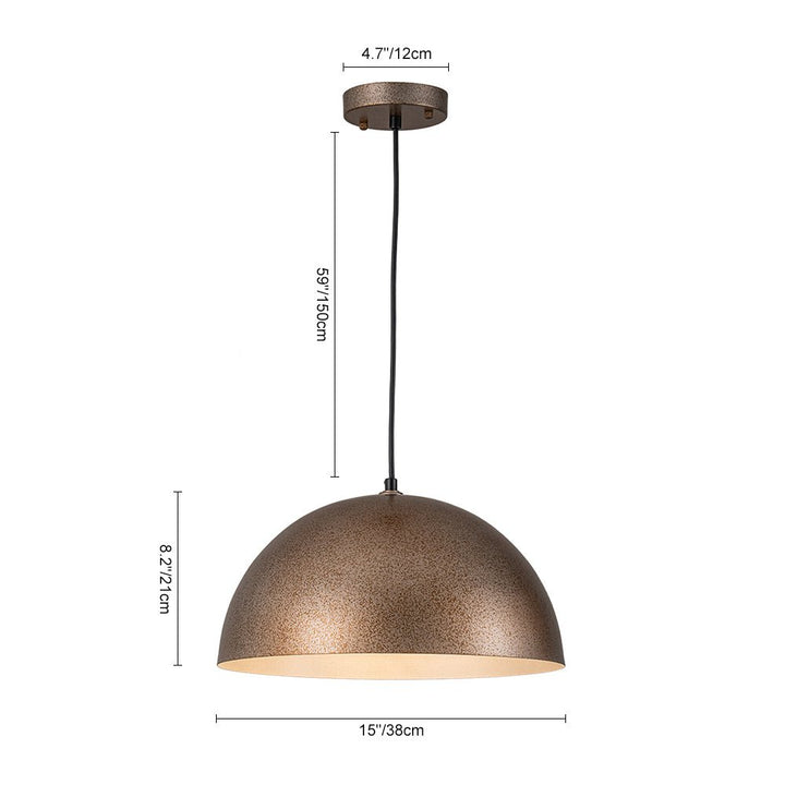 Lámpara de cúpula estilo industrial, perfecta para crear ambiente en comedor o cafetería.