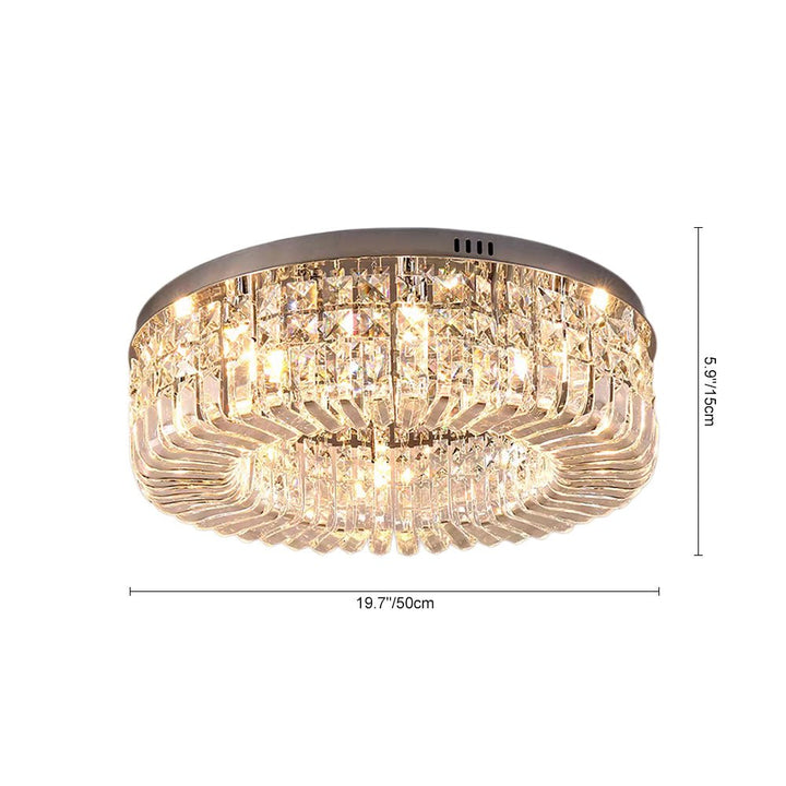 Glamurosa luz de techo LED redonda de cristal. Diseño moderno y lujoso. Ideal para dormitorio y sala.