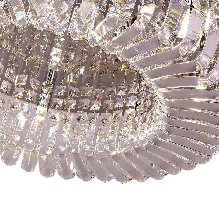 Lámpara de techo empotrada LED redonda. Cristales de lujo y estilo moderno para iluminación decorativa.