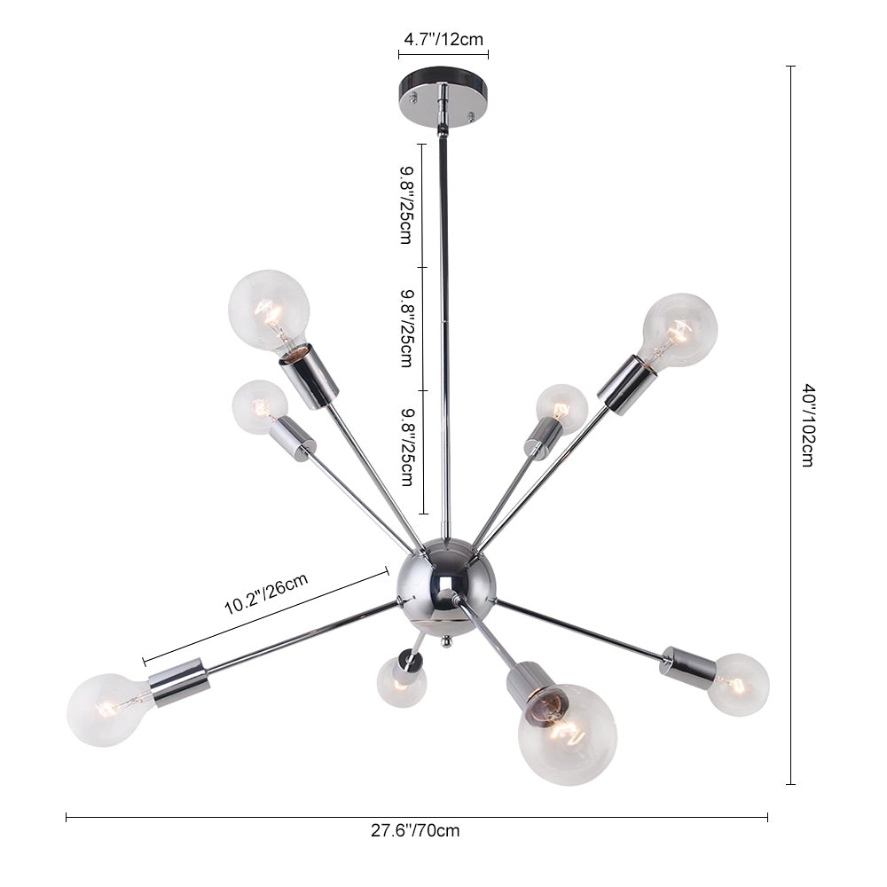 Lámpara de techo colgante, candelabro Sputnik moderno de 8 luces, fácil instalación, diseño actual.