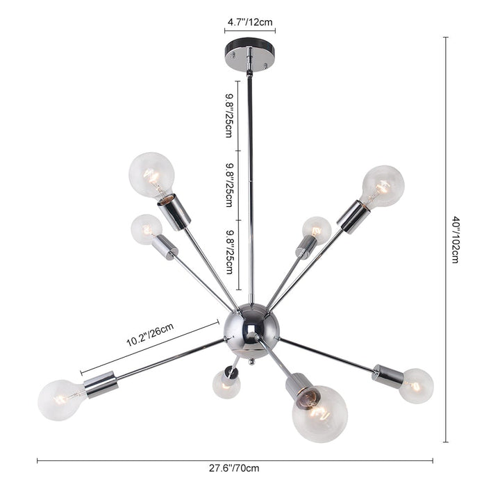 Lámpara de techo colgante, candelabro Sputnik moderno de 8 luces, fácil instalación, diseño actual.