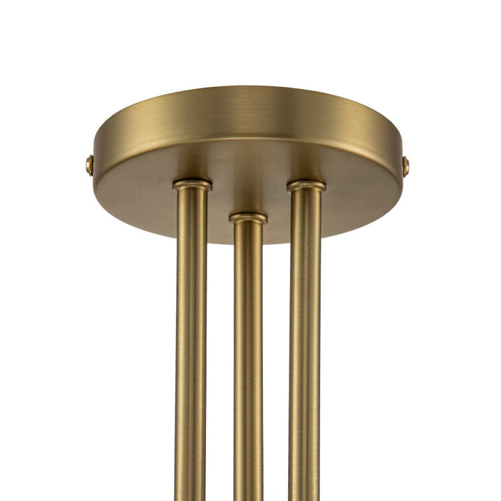 Elegante lámpara Sputnik mid-century 3 luces, semi empotrada. Iluminación decorativa y funcional.