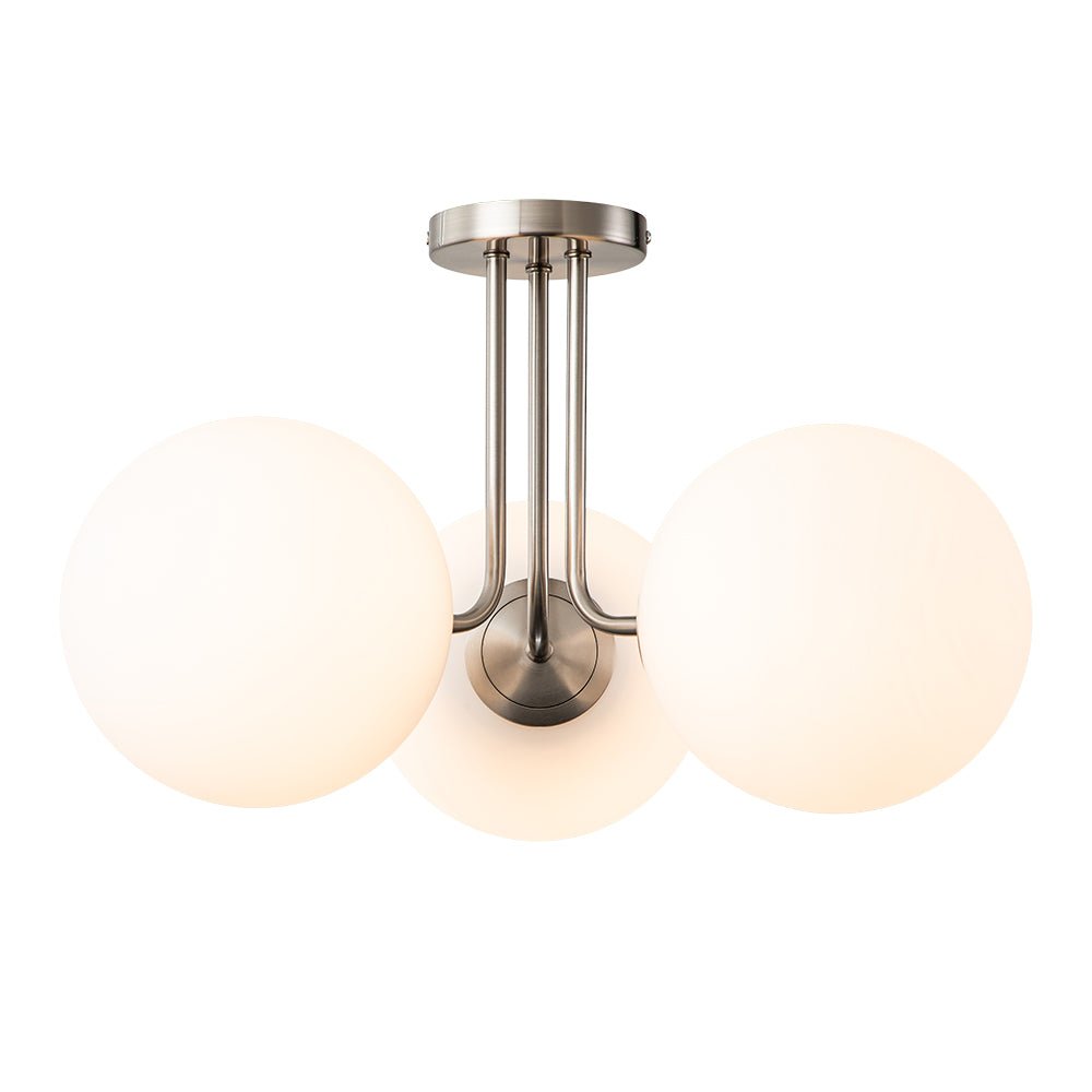 Lámpara de techo vintage Sputnik, 3 luces, semi empotrada. Estética retro para iluminación del hogar.