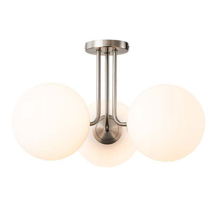 Lámpara de techo vintage Sputnik, 3 luces, semi empotrada. Estética retro para iluminación del hogar.